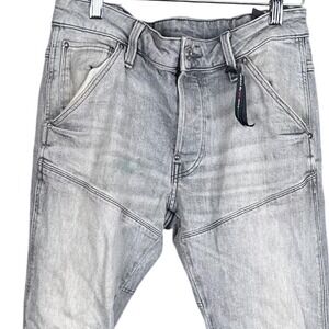 G-Star RAW 5620 3D Slim Elwood Jeans Mens Grey Italian Fabric Moto Denim 29x32